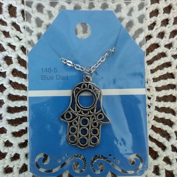 Rag Frog Revival Hamsa Hand pendant necklace 18" - Picture 1 of 4